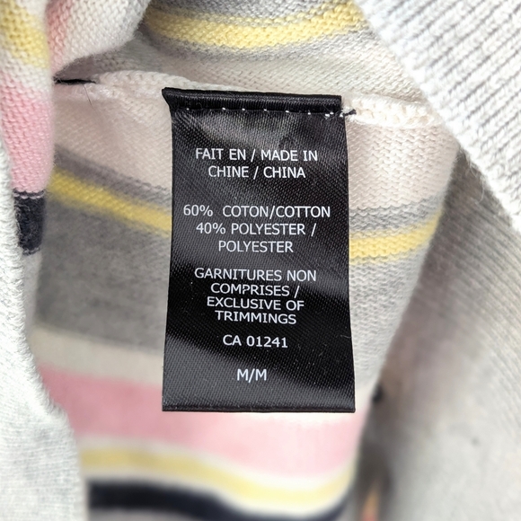 Djab By Simons Striped Knit Sweater with 'Off Duty' Embroidery ~ Size Medium - Picture 8 of 9